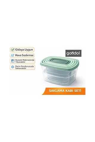 Piev 6 Parça Kapaklı Gıda Saklama Kabı Seti Yeşil