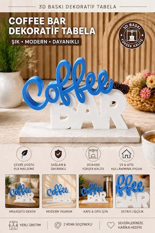 Coffee Bar Dekoratif Masaüstü Tabela 3d Baskı Modern Kafe Ve Mutfak Dekoru 05073139