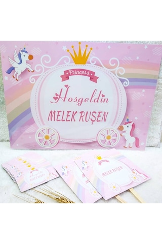 İsimli Hastane Odası Süsleme Seti Pembe