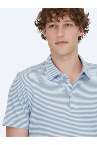 Kip Mavi Polo Yaka %100 Pamuk T-shirt Mavi