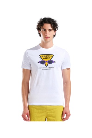 Arena Goggles Print Erkek Beyaz Günlük Stil T-shirt 011166100