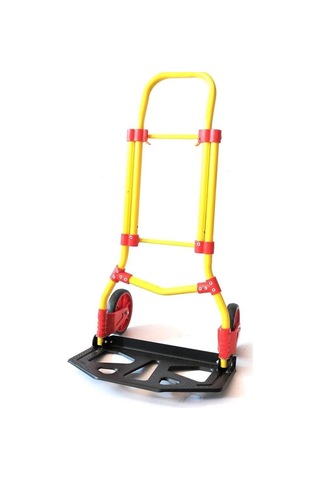 Balatlı Katlanabilir Portatif Paket Ve Koli Taşıma Arabası 90 Kg. Kapasiteli Sarı Ft90
