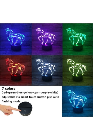 3d Optik İllüzyon Lambası Led Gece Lambası, Optik İllüzyonlar Gece