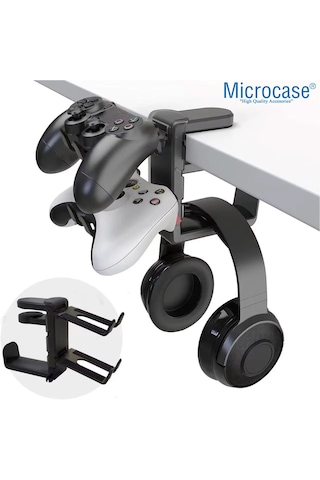 Microcase 2in1 Kulaklık Ve Oyun Kolları İçin Masaya Monte Düzenleyici Tutucu - Al5049