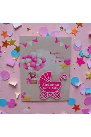 Yenidoğan -bebek Arabalı Hediyelik -pembe 20 Li