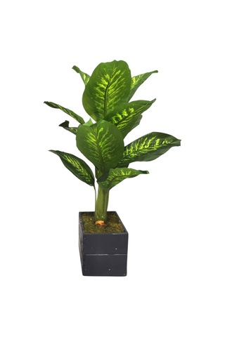Difenbahya Gerçek Dokulu Yapay Ağaç 130 Cm Doğal Ahşap Saksılı Standart