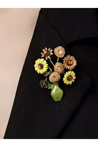 Especailly For You Van Gogh Güneşi Kadın Broş Van Gogh Güneşi İle Kadıbroş 191575013 Gri