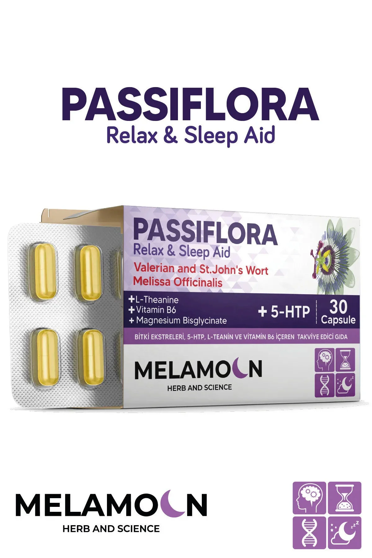 Magnezyum Ve 5-htp Ile Güçlendirilmiş Passiflora Pasiflora 30 Kapsül