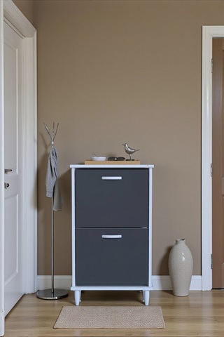 Eliusta Kalvo 52 Cm Genişlikte Antrasit Renk Ayakkabılık 52x86x26 Cm Ayaklı Ayakkabılık Antrasit