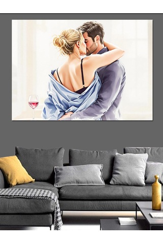 Romantik Çift Buluşması Dekoratif Kanvas - Mdf Ahşap Tablo
