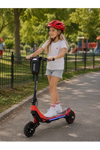 Kx-02k Onvo 200 W Elektrıklı Çocuk Kırmızı Scooter - Kasklı