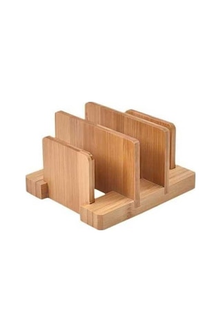 Tongxida Suntek Bambu Kesme Tahtası Rafı, Kap Tava Kapakları Ve Plakalar, Koyu Kahverengi Kahverengi