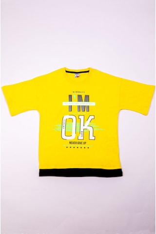 Erkek Çocuk Tshirt Basklı A8 Sarı