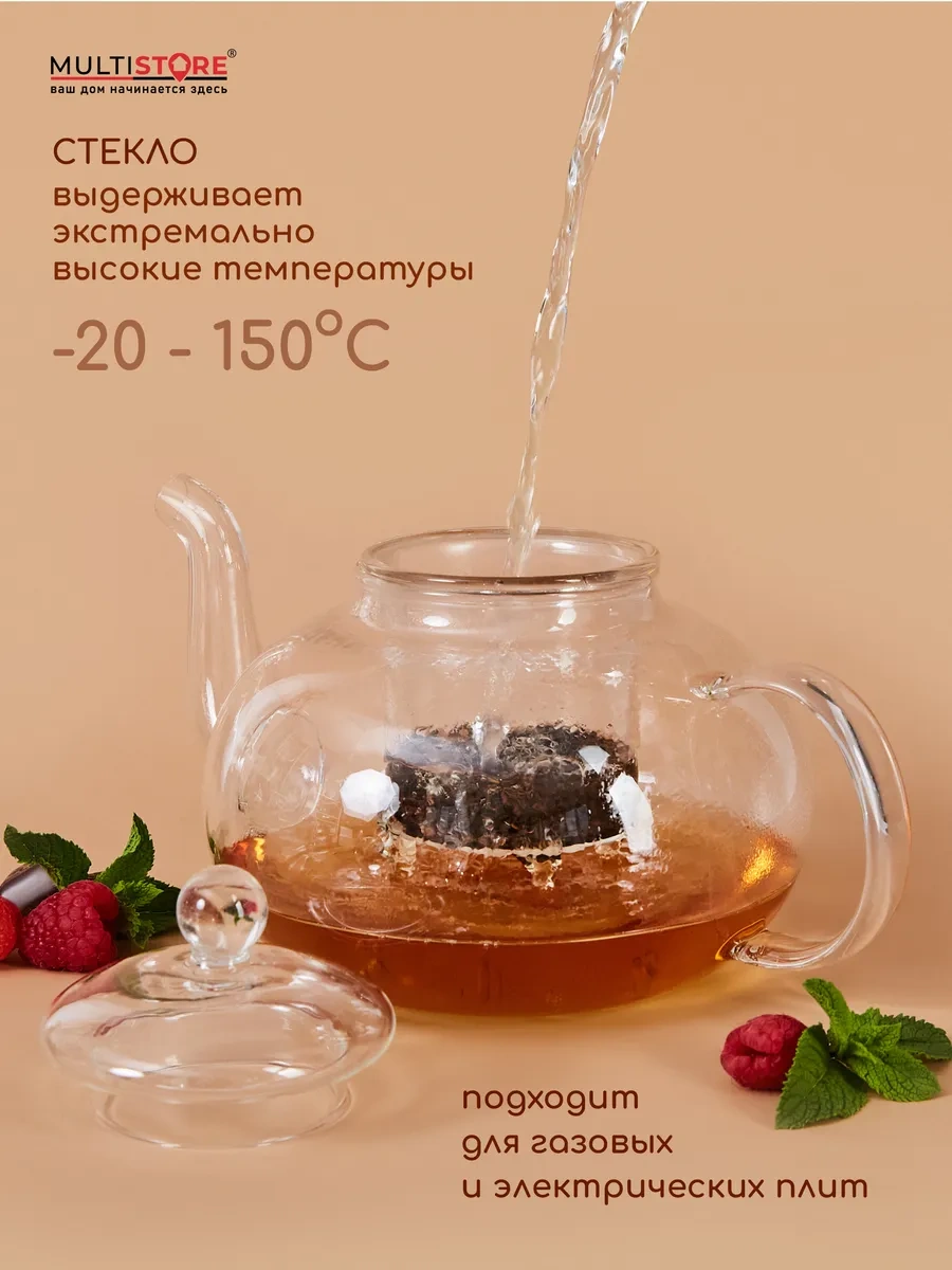 Multıstore 1000 Ml Filtreli Cam Demlik 347404989 Beyaz