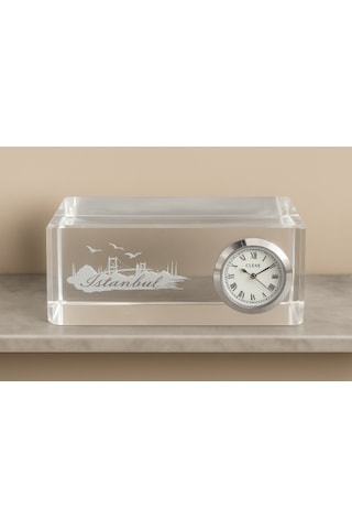 İstanbul Tasarımlı Kristal Saatli Biblo