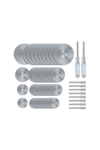 Moveevo 50 Adet El Fırçası Aksesuar Seti: Elmas Kesim Diskleri, Mandreller Ve Tornavida İle Metal, Cam, Seramik Ve Ahşap İşlemleri