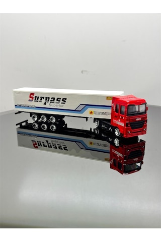 Diecast Metal Tır Oyuncak Süper Power Truck 24 Çek Bırak Tır - Kırmızı