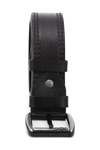 Gönderi R Siyah Hakiki Deri 4,5 Cm Dikişli Kot Kemeri Siyah