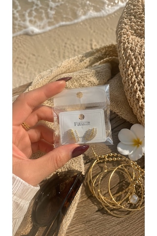 Luna Baget Gold Küpe Altın