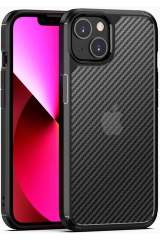 Apple Uyumlu iPhone 13 Mini Kılıf Zore Inoks Kapak-Siyah
