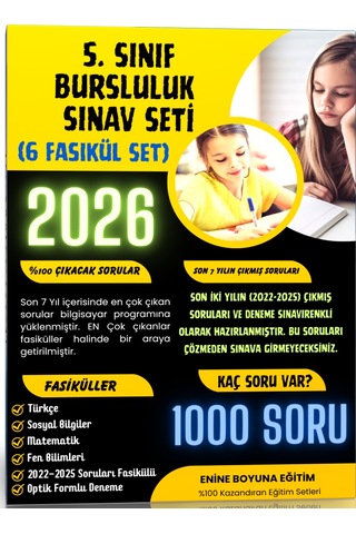 2025 5. Sınıf Bursluluk Sınav Seti (6 Fasikül Kitap)
