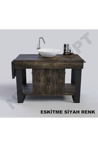 Ntconcept Miha Masif Ahşap Lavabo Dolabı Hilton 70Cm Açık Ceviz