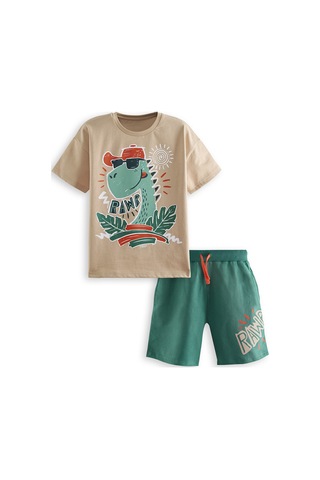 Summer Dino Erkek Çocuk T-shirt Şort Takım