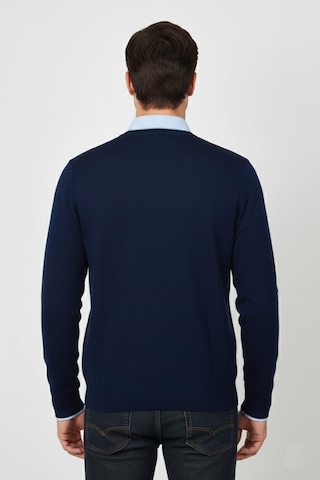 Triko Nehir Erkek V Yaka Triko Kazak Çelik Örgü Regular Kalıp Bgl-st04838 Indigo