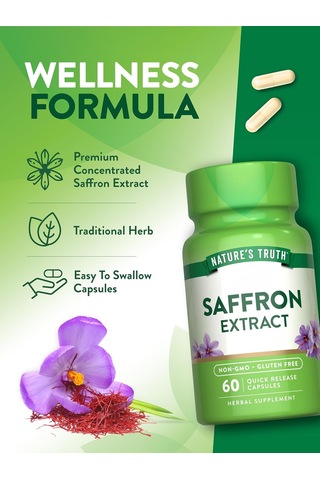 Nature's Truth Saffron Safran Extract Capsules 60 Count Conc