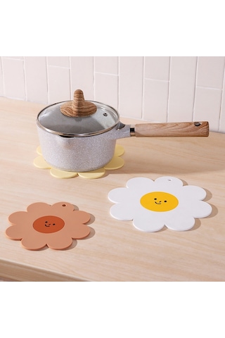 Sones Ayçiçeği Sevimli Pvc Isı Yalıtım Matı Ev Yüksek Sıcaklığa Dayanıklı Masa Pedi, Stil: Kahverengi Büyük Diğer