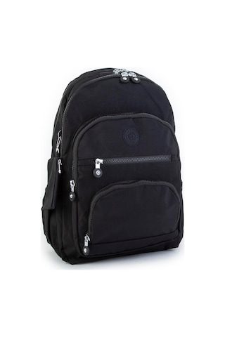 Nas Bag Unisex Su İtici Özellik Kazandırılmış Çok Gözlü Büyük Boy Sırt Çantası Siyah