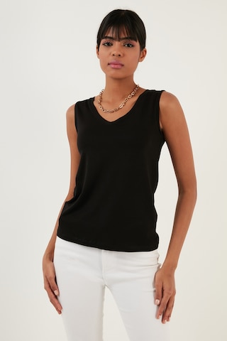 Lela Slim Fit V Yaka Kalın Askılı 2' Li Paket Bayan Bluz 5864384S2 Siyah-Vişne