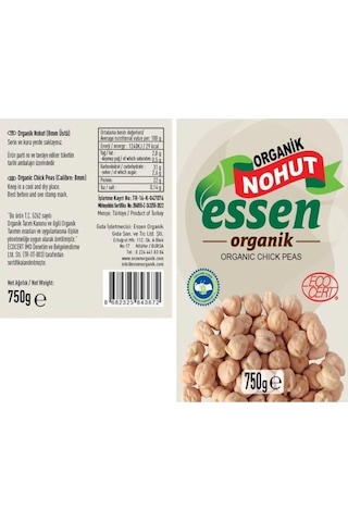 Essen Organik Kuru Nohut 750 G