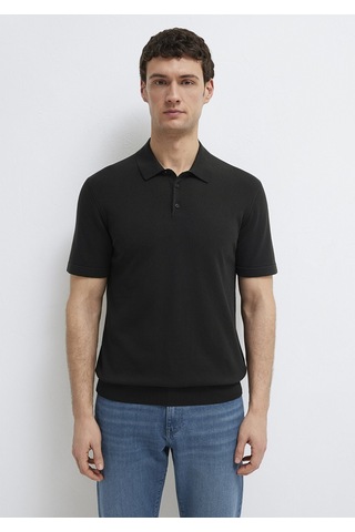 Mavi Polo Yaka Triko Siyah