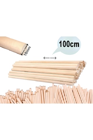 Makrome Çubuğu Ham Ahşap 100 Cm. Uzunluk 10 Mm. Çap 3 Adet