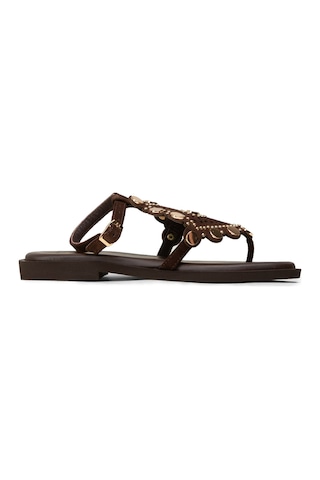 Deery Kadın Hakiki Süet Kahverengi Sandalet - 24715zkhvc01