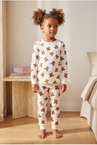 Katia&bony Çocuk Teddy Desenli Kutulu Pijama Takımı Ekru