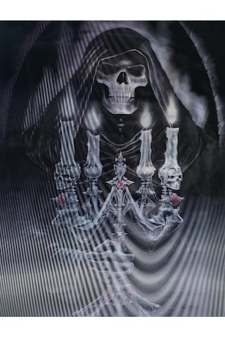 3 Boyutlu 3 Farklı Değişenli Halloween İskelet Tablosu 30x40 Cm