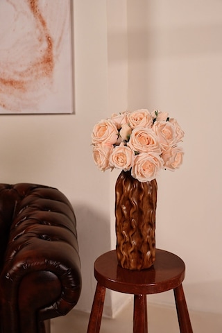 Somon Yapay Lüx Gül Buketi 6 Dallı Premium Canlı Islak Dokulu 30 Cm