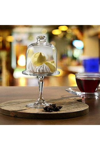 Paşabahçe Patısserıe Ayaklı & Kapaklı Servis Tabağ Açık Mavi