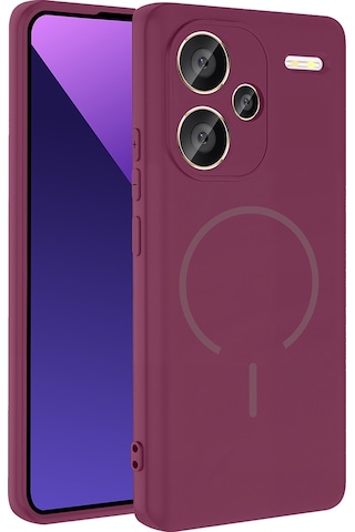 Redmi Note 13 Pro Plus 5g Kılıf M-safe Şarj Özellikli Msra Meta Kapak - Mürdüm Mürdüm