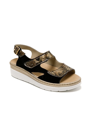 Black Sandalet Kadın 5686 Green Life Stretch Women's Footwear Siyah