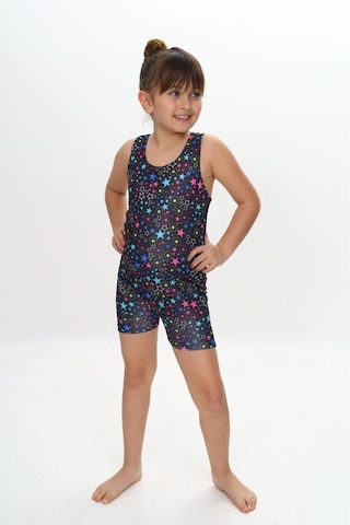 Kız Çocuk Yüzücü Tulum Mayo 5-15 Yaş 11821 Siyah