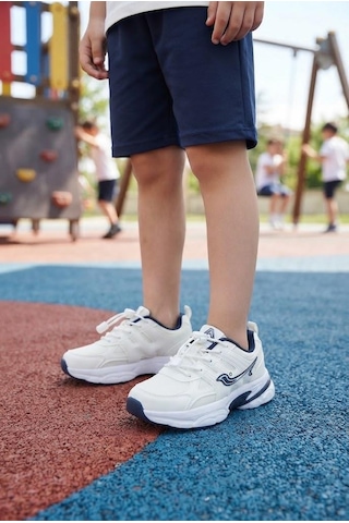 Pepino 2348 Anatomik Lastik Bağcıklı Kalın Taban Sneaker Çocuk Spor Ayakkabı Beyaz