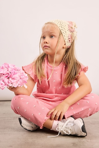 Defacto Çiçekli Fitilli 2li Mercan Takım Kız Bebek I0771a526aupn634 Pembe-pn634