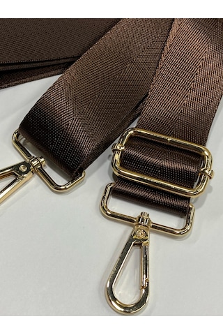 Çanta Sapı / Polyester Gold Detaylı Çanta Sapı - Kahve Kahve Kahverengi