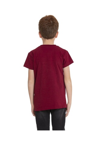 Bordo Courage Baskılı Bisiklet Yaka 5-16 Yaş Tişört 2007-8 Bordo