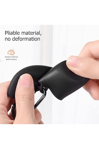 Huawei Freeclip 2 Kulaklık Uyumlu Mat Silikon Kılıf + Kanca Siyah