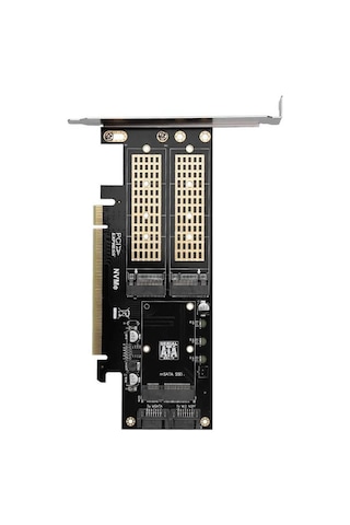Wozlo Pcı Express Pcı-e 3.0 & Çift Sata Ngff Nvme Msata M-key B/m-key Ssd Kart Adaptörü 3'ü 1 Arada