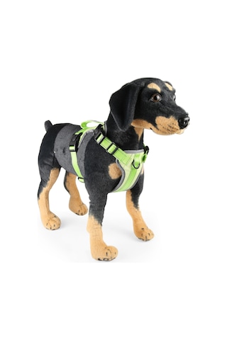 Funadd Traction Rope Reflective Breatheable Nylon Pet Vest Dog Harness, Size: M Green